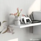 HOMCOM Set Mobilier TV și Dulap Suspendat cu 7 Rafturi și Raft Deschis, Mobilier pentru TV din PAL, 120x41x43,3 cm, Alb | Aosom Romania 