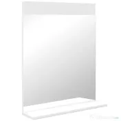 HOMCOM Oglindă de Baie pentru Perete în Stil Modern, Oglindă de Baie cu Raft, 50x12x60 cm, Alb | Aosom Romania 