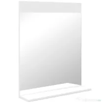 HOMCOM Oglindă de Baie pentru Perete în Stil Modern, Oglindă de Baie cu Raft, 50x12x60 cm, Alb | Aosom Romania