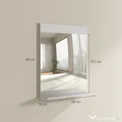 HOMCOM Oglindă de Baie pentru Perete în Stil Modern, Oglindă de Baie cu Raft, 50x12x60 cm, Alb | Aosom Romania 
