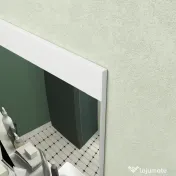 HOMCOM Oglindă de Baie pentru Perete în Stil Modern, Oglindă de Baie cu Raft, 50x12x60 cm, Alb | Aosom Romania 