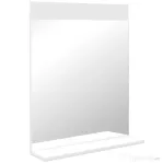 HOMCOM Oglindă de Baie pentru Perete în Stil Modern, Oglindă de Baie cu Raft, 50x12x60 cm, Alb