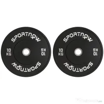 SPORTNOW Set Discuri de Greutate din Cauciuc Solid cu Orificii, Փ45x4 cm, Negru | Aosom Romania