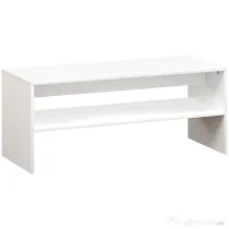 HOMCOM Masă de Cafea Modernă cu 2 Niveluri, cu Raft Deschis și Picioare Antiderapante, 100x40x41,5 cm, Alb | Aosom Romania