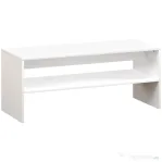 HOMCOM Masă de Cafea Modernă din Lemn cu 2 Niveluri și Raft Deschis, 100x40x41,5 cm, Alb