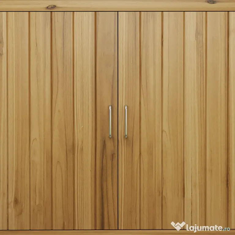 Outsunny Magazie pentru Unelte cu 2 Uși, 2 Rafturi și Acoperiș Înclinat, 110x50x85 cm, Maro | Aosom Romania