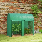 Outsunny Seră de grădină 2 m² dim. 2L x 1l x 1,78H m 2 Uși cu fermoar rulabile Oțel PE Densitate înaltă 140 g/m² Anti-UV alb | Aosom Romania 