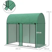 Outsunny Seră de grădină 2 m² dim. 2L x 1l x 1,78H m 2 Uși cu fermoar rulabile Oțel PE Densitate înaltă 140 g/m² Anti-UV alb | Aosom Romania 