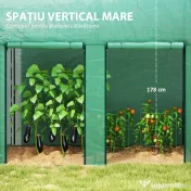 Outsunny Seră de grădină 2 m² dim. 2L x 1l x 1,78H m 2 Uși cu fermoar rulabile Oțel PE Densitate înaltă 140 g/m² Anti-UV alb | Aosom Romania 