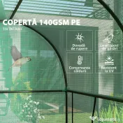 Outsunny Seră de grădină 2 m² dim. 2L x 1l x 1,78H m 2 Uși cu fermoar rulabile Oțel PE Densitate înaltă 140 g/m² Anti-UV alb | Aosom Romania 