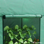 Outsunny Seră de grădină 2 m² dim. 2L x 1l x 1,78H m 2 Uși cu fermoar rulabile Oțel PE Densitate înaltă 140 g/m² Anti-UV alb | Aosom Romania 