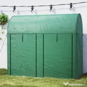 Outsunny Seră de grădină 2 m² dim. 2L x 1l x 1,78H m 2 Uși cu fermoar rulabile Oțel PE Densitate înaltă 140 g/m² Anti-UV alb | Aosom Romania 