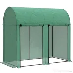 Outsunny Seră pentru Grădină de 2 m², 2 Uși Rulante, Acoperire din PE 140g/m² Anti-UV, 2x1x1.78m, Verde