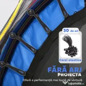 HOMCOM Saltea Elastică pentru Copii 3-6 Ani cu Plasă de Protecție, 6 Stâlpi și 3 Intrări, Ø140x190 cm, Multicolor | Aosom Romania 