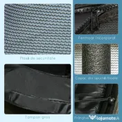HOMCOM Trambulină Elastică pentru Copii 3-10 Ani cu Plasă de Siguranță și Țevi Capitonate, Ø140 x 190 cm, Negru | Aosom Romania 