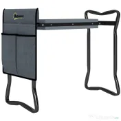 Outsunny Genuncheră și Bancă de Grădină Pliabilă 2 în 1, Culoare Verde Negru 