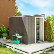Outsunny Casă din Metal Galvanizat 7 x 5ft, cu Ușă Glisantă | Aosom Romania 
