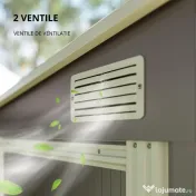 Outsunny Casă din Metal Galvanizat 7 x 5ft, cu Ușă Glisantă | Aosom Romania 