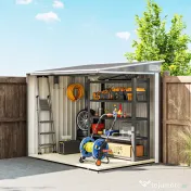 Outsunny Casă din Metal Galvanizat 7 x 5ft, cu Ușă Glisantă | Aosom Romania 