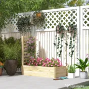 Outsunny Strat pentru Grădină Înălțat cu Fund Deschis, 115x60x110 cm, Lemn Natural | Aosom Romania 