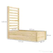 Outsunny Strat pentru Grădină Înălțat cu Fund Deschis, 115x60x110 cm, Lemn Natural | Aosom Romania 