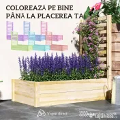 Outsunny Strat pentru Grădină Înălțat cu Fund Deschis, 115x60x110 cm, Lemn Natural | Aosom Romania 