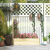 Outsunny Strat pentru Grădină Înălțat cu Fund Deschis, 115x60x110 cm, Lemn Natural | Aosom Romania 