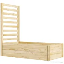 Outsunny Strat pentru Grădină Înălțat cu Fund Deschis, 115x60x110 cm, Lemn Natural