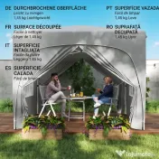 Outsunny Pavilion Pliabil cu Ferestre Laterale și Geantă de Transport, 300x300x273 cm, Gri Deschis | Aosom Romania 