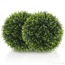 HOMCOM Set de 2 Plante Artificiale Rotunde cu Frunze de Cedru pentru Casă și Grădină Ø45 cm, Verde