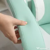 Scaun de Gaming Reclinabil HOMCOM cu Suport pentru Picioare și Perne, din Piele Artificială și Spumă, 65x62x116-124 cm, Albastru și Alb | Aosom Romania