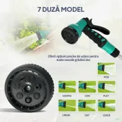 Outsunny Tambur Automat pentru Furtun, Montaj pe Perete și Portabil, Lungime 30+2 m, Sistem de Blocare și 7 Tipuri de Jeturi, Verde