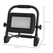 HOMCOM Lampă de Lucru LED, Portabilă și Rezistentă la Intemperii, 25,5x16x25,5 cm, Negru | Aosom Romania 