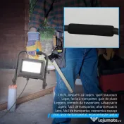 HOMCOM Lampă de Lucru LED, Portabilă și Rezistentă la Intemperii, 25,5x16x25,5 cm, Negru | Aosom Romania 