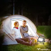 HOMCOM Lampă de Lucru LED, Portabilă și Rezistentă la Intemperii, 25,5x16x25,5 cm, Negru | Aosom Romania 