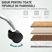 HOMCOM Scaun de Birou cu Masaj prin Vibrații, Spătar Înalt și Înălțime Reglabilă, 66x64x113-121 cm, Negru | Aosom Romania 