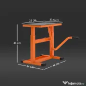 DURHAND Suport Motociclete din Metal, Suport pentru Motociclete cu Suprafața și Manivelă din Cauciuc, 48x34x43 cm, Portocaliu 