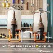 DURHAND Suport Motociclete din Metal, Suport pentru Motociclete cu Suprafața și Manivelă din Cauciuc, 48x34x43 cm, Portocaliu 