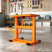DURHAND Suport Motociclete din Metal, Suport pentru Motociclete cu Suprafața și Manivelă din Cauciuc, 48x34x43 cm, Portocaliu 