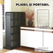 PawHut Țarc cu 12 Panouri din Oțel pentru Câini de Talie Medie, 80 cm Înălțime, Negru | Aosom Romania 