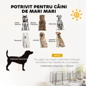 PawHut Țarc cu 12 Panouri din Oțel pentru Câini de Talie Medie, 80 cm Înălțime, Negru | Aosom Romania 
