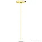 HOMCOM Lampă de Podea Modernă Dimabilă Întrerupător Pedală 3 Luminozitate Aurie