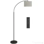 HOMCOM Lampă de Podea LED Reglabilă cu Telecomandă, 11 Temperaturi și 11 Intensități, Temporizator 1H, Rotativă, Negru