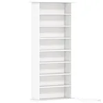 HOMCOM Raft pentru CD-uri cu 6 rafturi reglabile, capacitate de 360 CD-uri/185 DVD-uri, 58x24x124,5 cm, alb