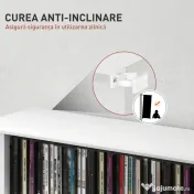 HOMCOM Unitate de Stocare 360 CD/185 DVD/185 Blu-ray - Alb | Aosom Romania 