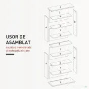 HOMCOM Unitate de Stocare 360 CD/185 DVD/185 Blu-ray - Alb | Aosom Romania 