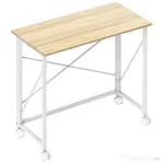 HOMCOM Birou Pliabil Economisitor de Spațiu cu 4 Roți și Frână, 80x40x75 cm, Lemn