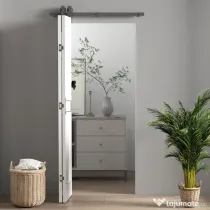 HOMCOM Ușă Pliabilă tip Carte cu Suprafață Vopsibilă 90x210 cm Alb | Aosom Romania