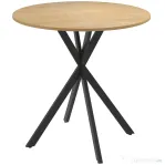 HOMCOM,Masă de Dining,Stil Industrial,PAL, oțel,80cm x 80cm x 75cm,Stejar