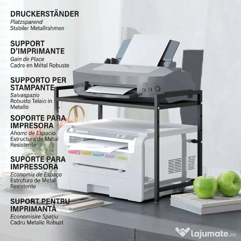 HOMCOM Suport extensibil pentru cuptor cu microunde pe 2 niveluri cu 3 cârlige, din metal, negru | Aosom Romania